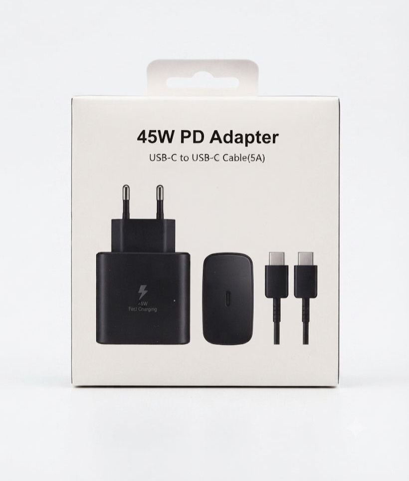 Мережевий зарядний пристрій 45W PD Adapter USB-C + кабель.